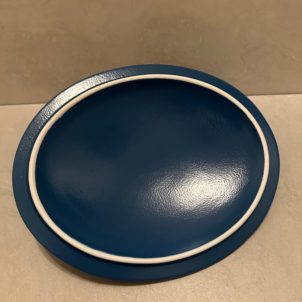 CorningWare Creations Stoneware Blue 2 Qt Oval Covered Casserole Dish w/Handles - Picture 4 of 7